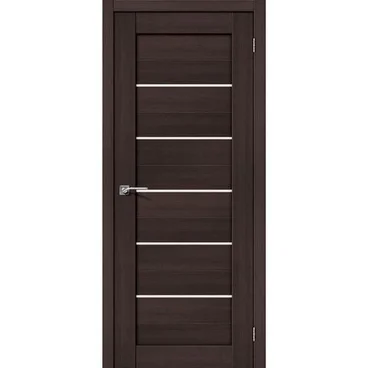 Межкомнатная дверь экошпон Bravo Порта-22 wenge veralinga остеклённая