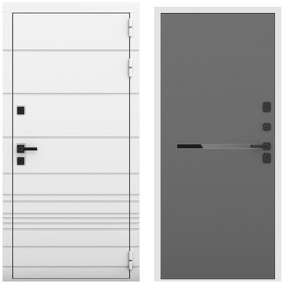 Входная дверь Бионика белый матовый панель горизонт