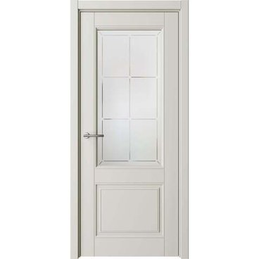 Межкомнатная дверь эмаль Классика 2 латте остеклённая