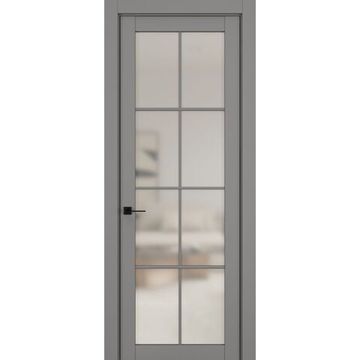 Межкомнатная дверь керамик NC 5 серый остеклённая