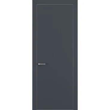 Межкомнатная дверь Квалитет К7 графит с алюминиевой кромкой