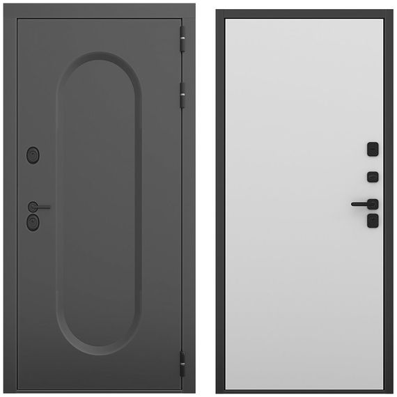 Входная дверь Мэмфис чёрный силк панель гладкая манхеттен