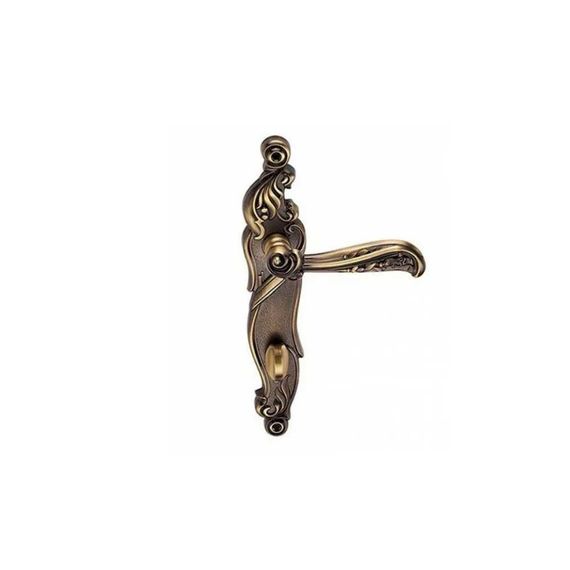 Ручка на планке для межкомнатной двери Rizo античный кофе с фиксатором