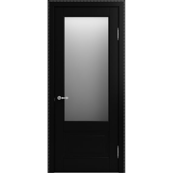 Межкомнатная дверь массив бука Viporte Бьелла нуар остеклённая