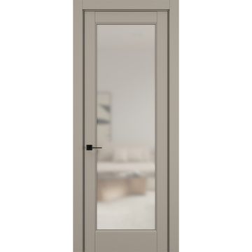 Межкомнатная дверь керамик SC 3 бежевый остеклённая