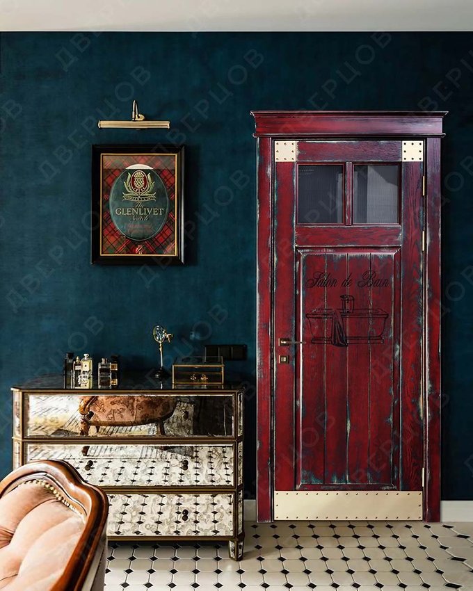 Межкомнатная дверь Лофт Спальная Комната остеклённая