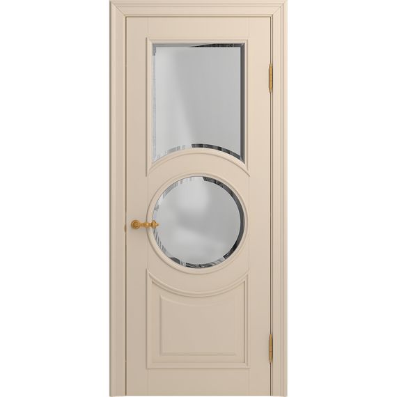 Межкомнатная дверь массив бука Viporte Лацио Амбиенте ваниль остекление 2