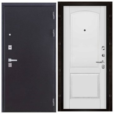 Входная дверь Колизей Плюс антик тёмное серебро панель Фоборг белая эмаль