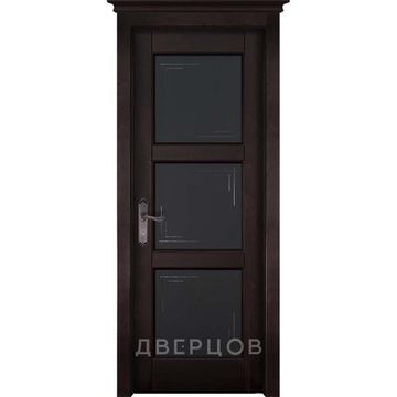 Межкомнатная дверь массив ольхи ОКА Турин венге остеклённая