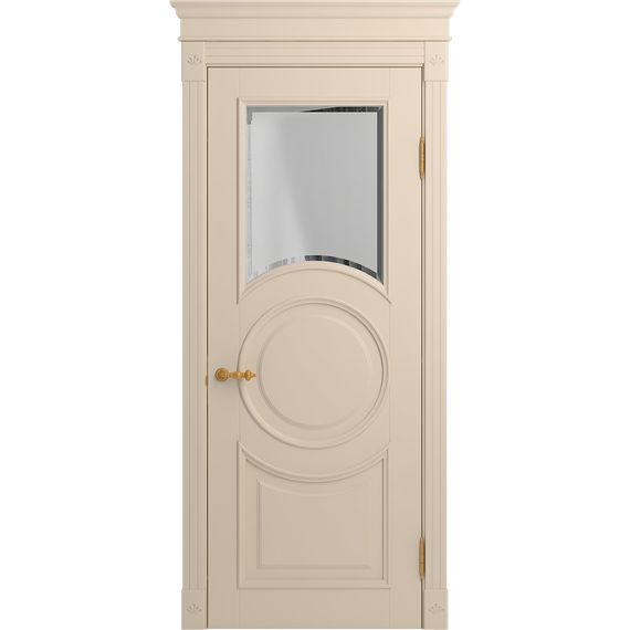 Межкомнатная дверь массив бука Viporte Лацио Амбиенте ваниль остекление 1