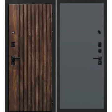 Входная дверь Лофт-1 дуб коньяк патина панель гладкая