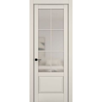 Межкомнатная дверь керамик NC 12 жемчужный остеклённая