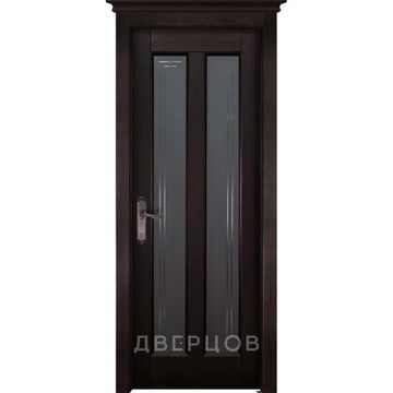 Межкомнатная дверь массив ольхи ОКА Сорренто венге остеклённая