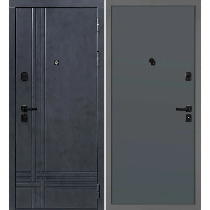 Входная дверь Осло бетон антрацит панель гладкая графит