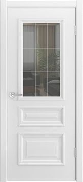 Межкомнатная дверь эмаль Скалино 5 белая со стеклом