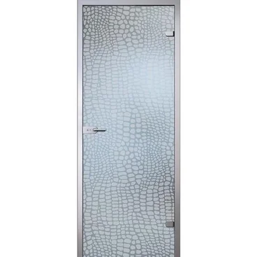 Межкомнатная стеклянная дверь АКМА Аллигатор стекло бесцветное матовое