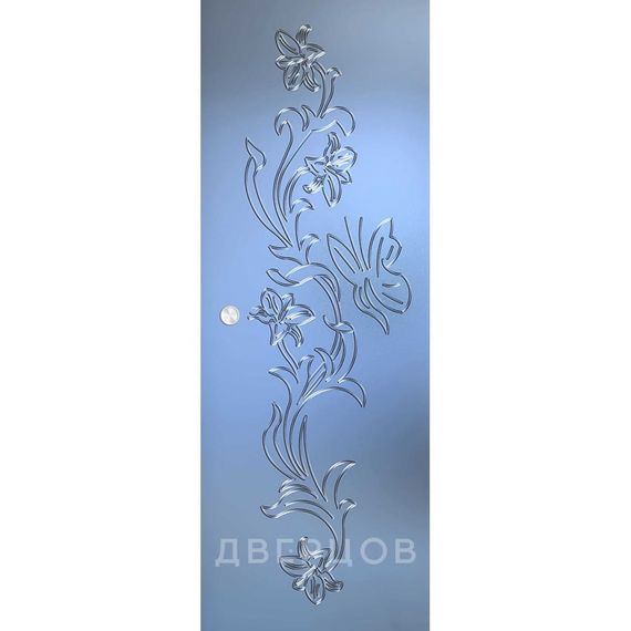 Фото стеклянной раздвижной двери Орхидея