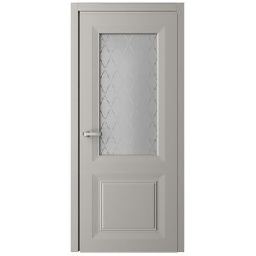 Межкомнатная дверь эмаль Стиль Богема серая остеклённая