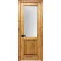 Фото межкомнатной двери массив сосны Дверцов Ливорно светлый орех остеклённая