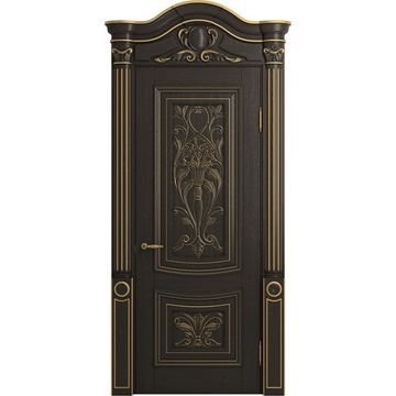 Дверь массив дуба Верона Ампир шоколад патина золото глухая