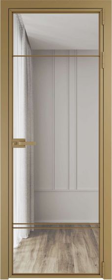 Алюминиевая межкомнатная дверь 4AХ золото остеклённая