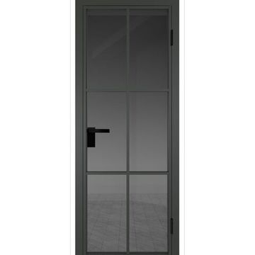 Межкомнатная алюминиевая дверь 3AG серая ночь остеклённая