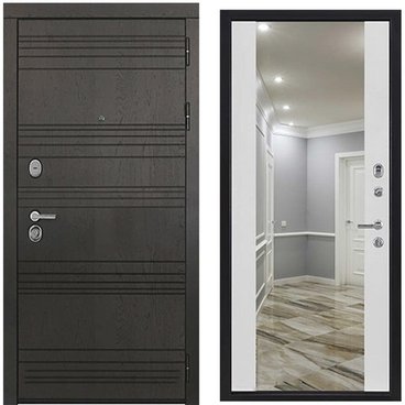 Входная дверь Министр ПВХ горький шоколад панель зеркало INFINITY