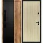 Входная дверь Орион орех пекан софт чёрный кварц панель гладкая эвкалипт австралийский