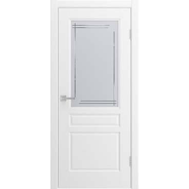 Межкомнатная дверь Бриз белая эмаль RAL 9016 со стеклом