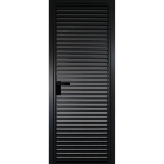 Межкомнатная алюминиевая дверь 12AG чёрная матовая RAL 9005 остеклённая