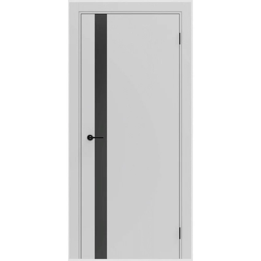 Межкомнатная дверь Porta ПТА-51B серая Shellac Grey чёрный лампас со стеклом
