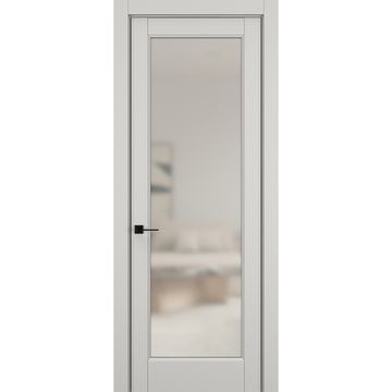 Межкомнатная дверь керамик SC 3 слоновая кость остеклённая