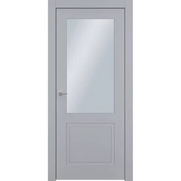 Межкомнатная дверь эмаль Ofram Классика 2 RAL 7047 остеклённая