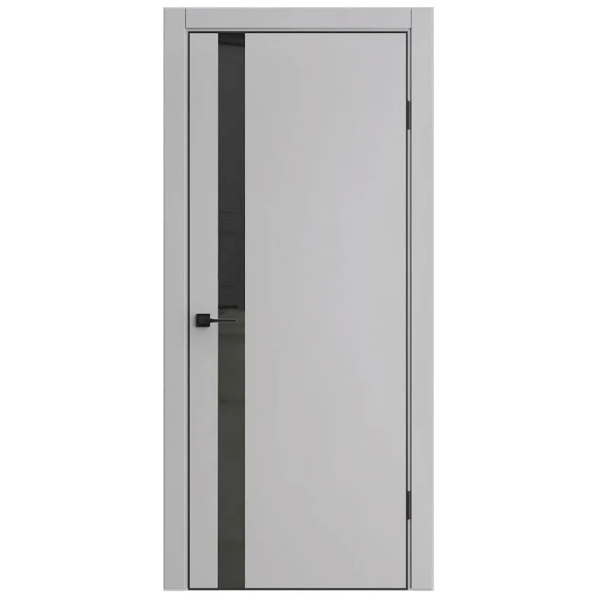 Фото межкомнатной двери ПЭТ Квинто серая остеклённая