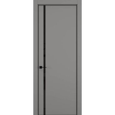 Межкомнатная дверь керамик MN 5 серый стекло чёрное