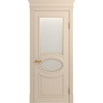 Межкомнатная дверь массив бука Viporte Лацио ваниль остеклённая