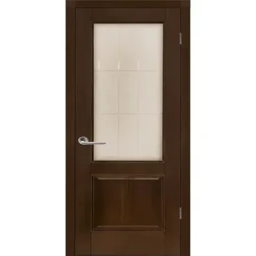 Межкомнатная дверь шпон Прованс 12 миланский орех со стеклом