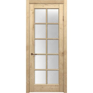 Межкомнатная дверь массив дуба с сучком Дверцов Кастро ПО-10 остеклённая