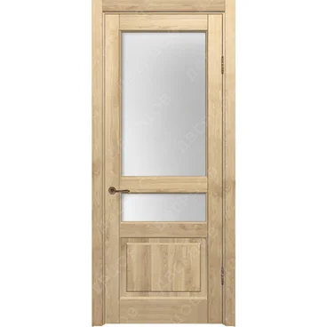 Межкомнатная дверь массив дуба без сучка Дверцов Болонья ПО-2 остеклённая