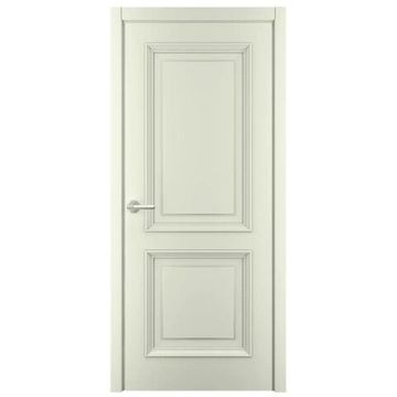 Межкомнатная дверь эмаль Багет 2 слоновая кость глухая