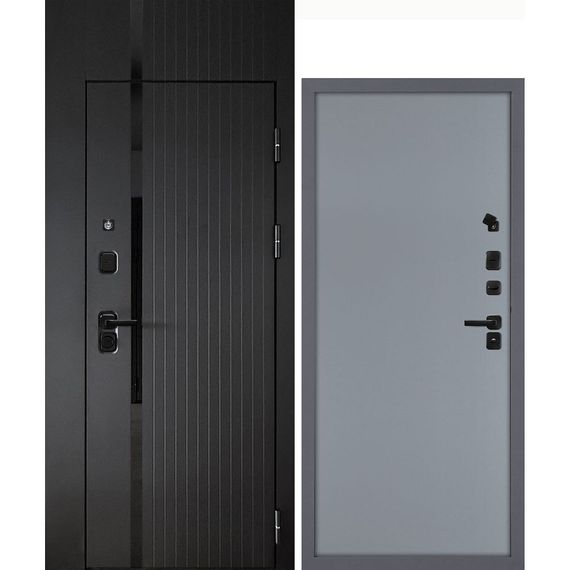 Входная дверь с фальшфрамугой Сити-1Ф панель гладкая серая