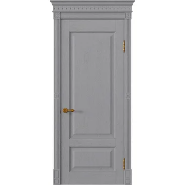 Межкомнатная дверь массив дуба Viporte Классика 1 серый жемчуг глухая