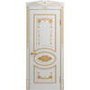 Дверь массив бука Лацио Ампир белая эмаль патина золото глухая