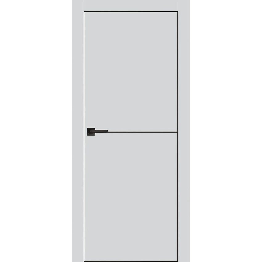 Фото межкомнатной двери экошпон Uberture Tamburat 4102 манхеттен кромка чёрная матовая глухая