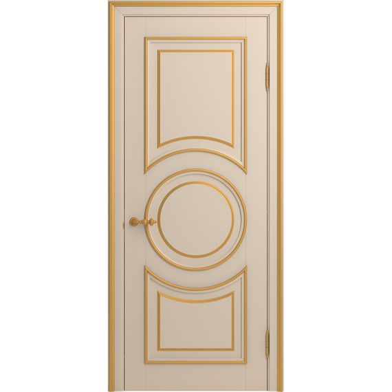 Межкомнатная дверь массив бука Viporte Лацио Амбиенте ваниль патина золото глухая