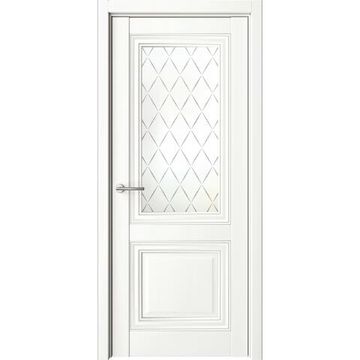 Межкомнатная дверь Спарта 2 винил белый со стеклом