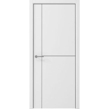 Межкомнатная дверь Графика 3 белая кромка ABS чёрная