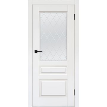 Межкомнатная дверь эмаль Турин 4 белый RAL 9003 остеклённая