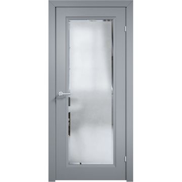 Межкомнатная дверь эмаль Дверцов Модена 1 RAL 7047 остеклённая