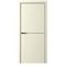 Межкомнатная дверь эмаль Лайн 2 слоновая кость глухая чёрная алюминиевая кромка
